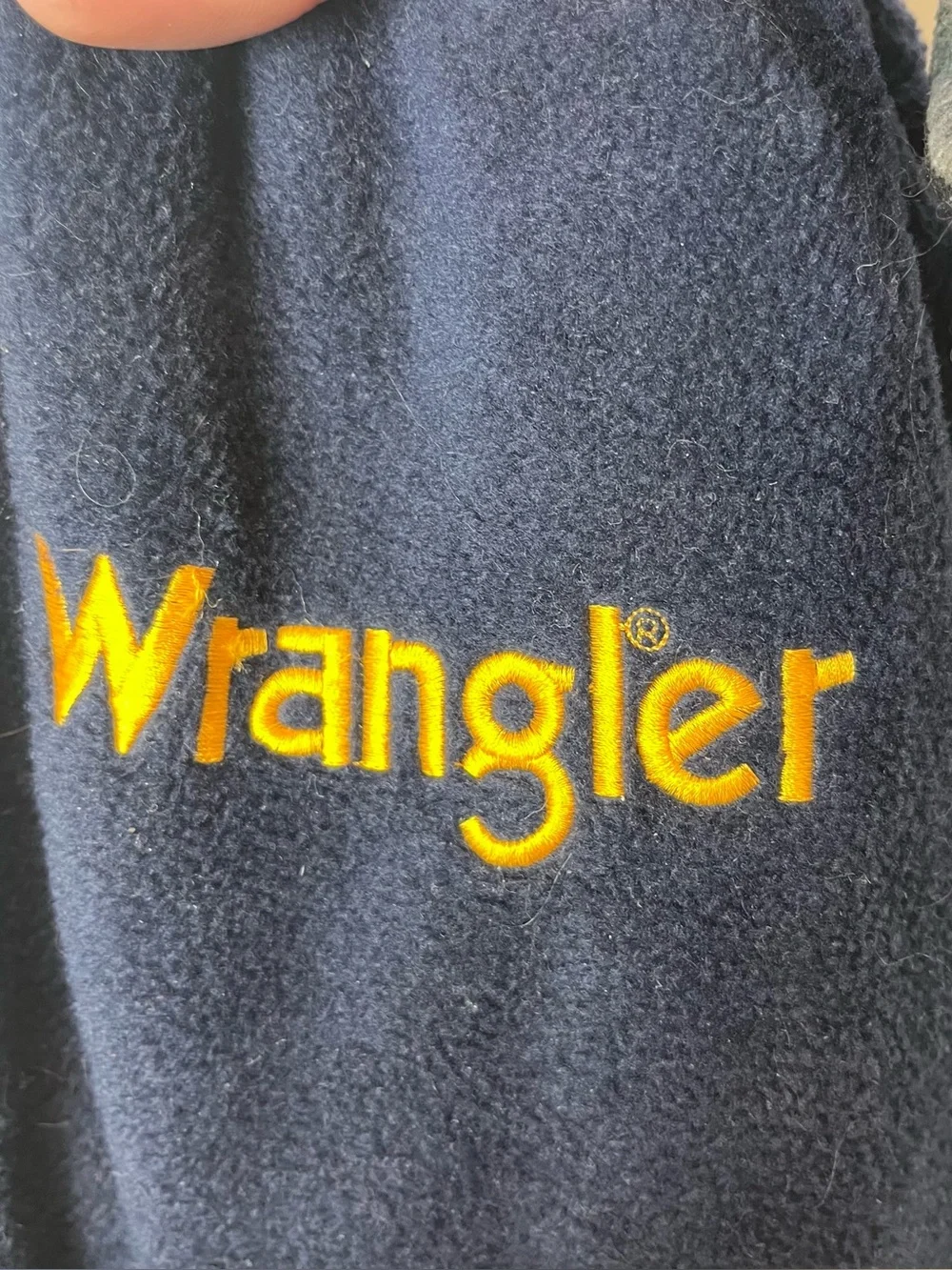 Wrangler Fleece Blanket Throw Backpack Bag 48x58 Navy Drawstring‎ Picnic Park